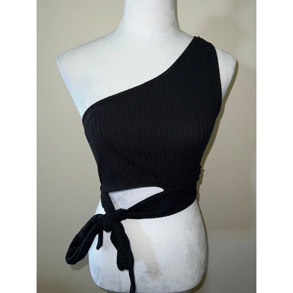 American Eagle Outfitters Tops - American Eagle Black One Shoulder Tank